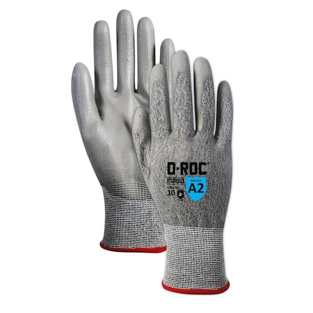 Magid Coated Gloves, Polyurethane, 6 Abrasion Level, Salt & Pepper, 1 PR GPD510-12
